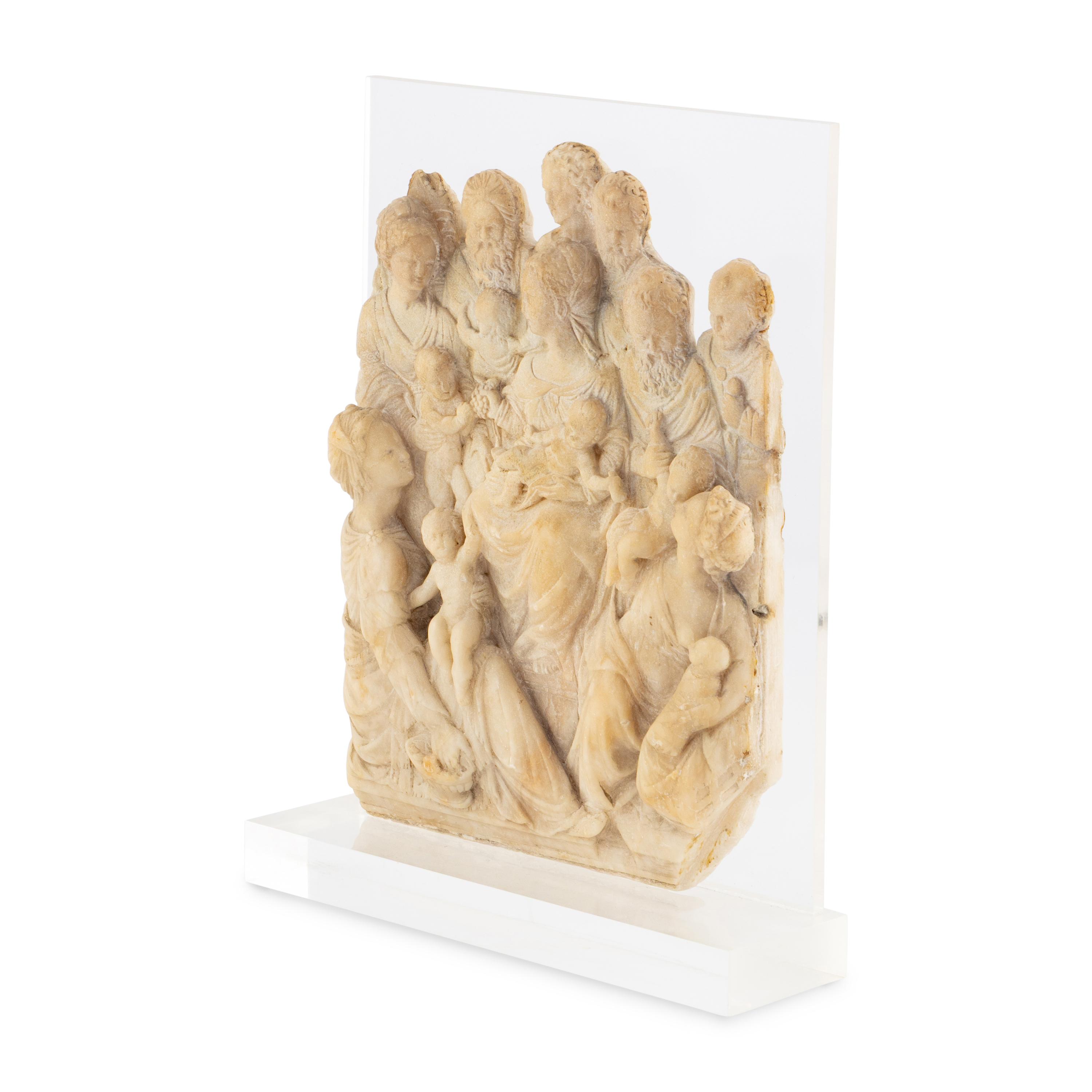 A Continental Carved Marble Relief Plaque