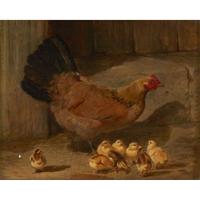 JOHN FREDERICK HERRING THE ELDER (BRITISH 1795–1865) HEN WITH CHICKS