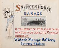 Five Framed Specialty Shop Advertising Hand Colored Prints and Watercolors