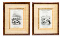 A Set of Eight French Children's Book Illustrations, , depicting various nursery tales.