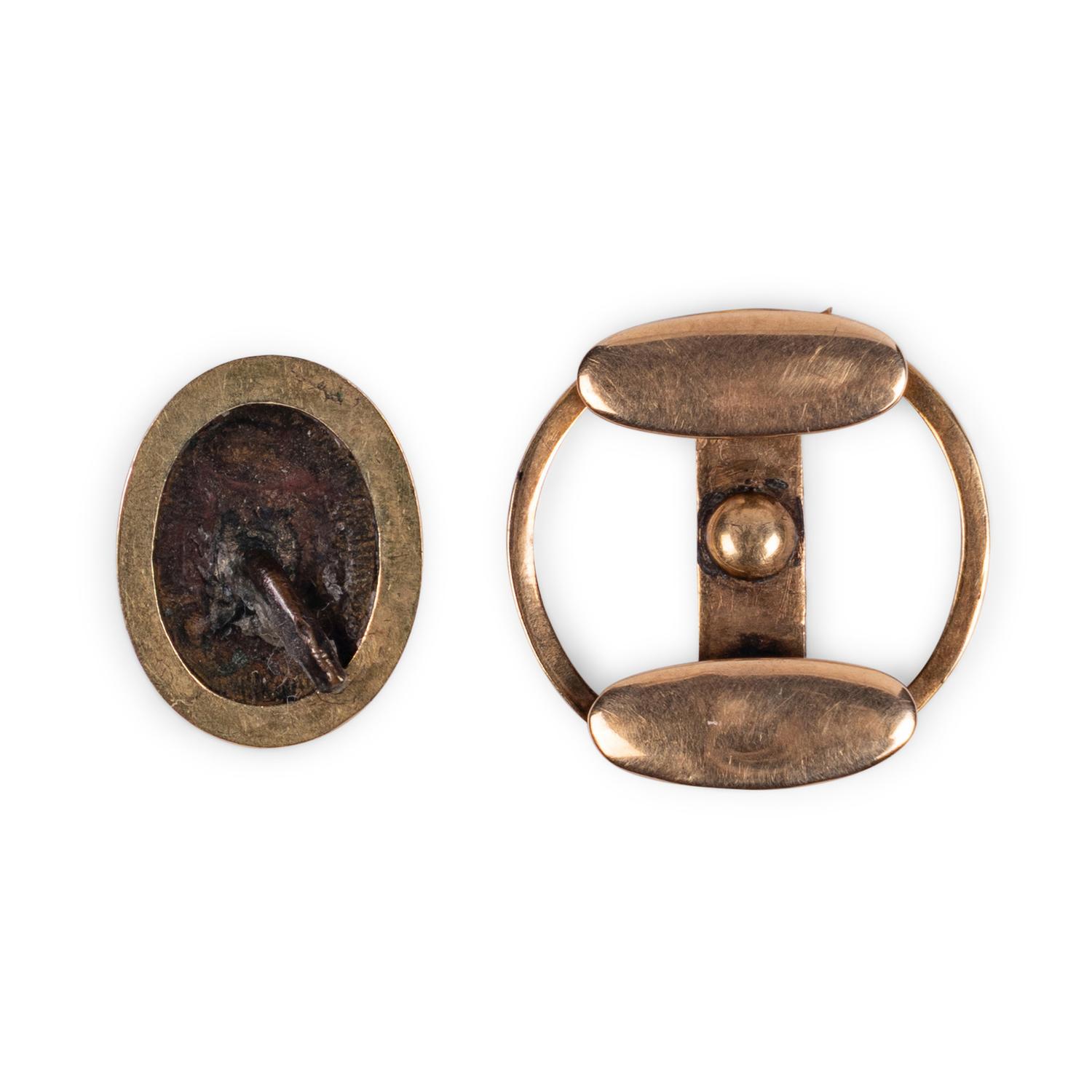 [LINCOLN ASSASSINATION]. A cuff button worn by President Abraham Lincoln on the night of his assassination at Ford's Theatre, 14 April 1865.