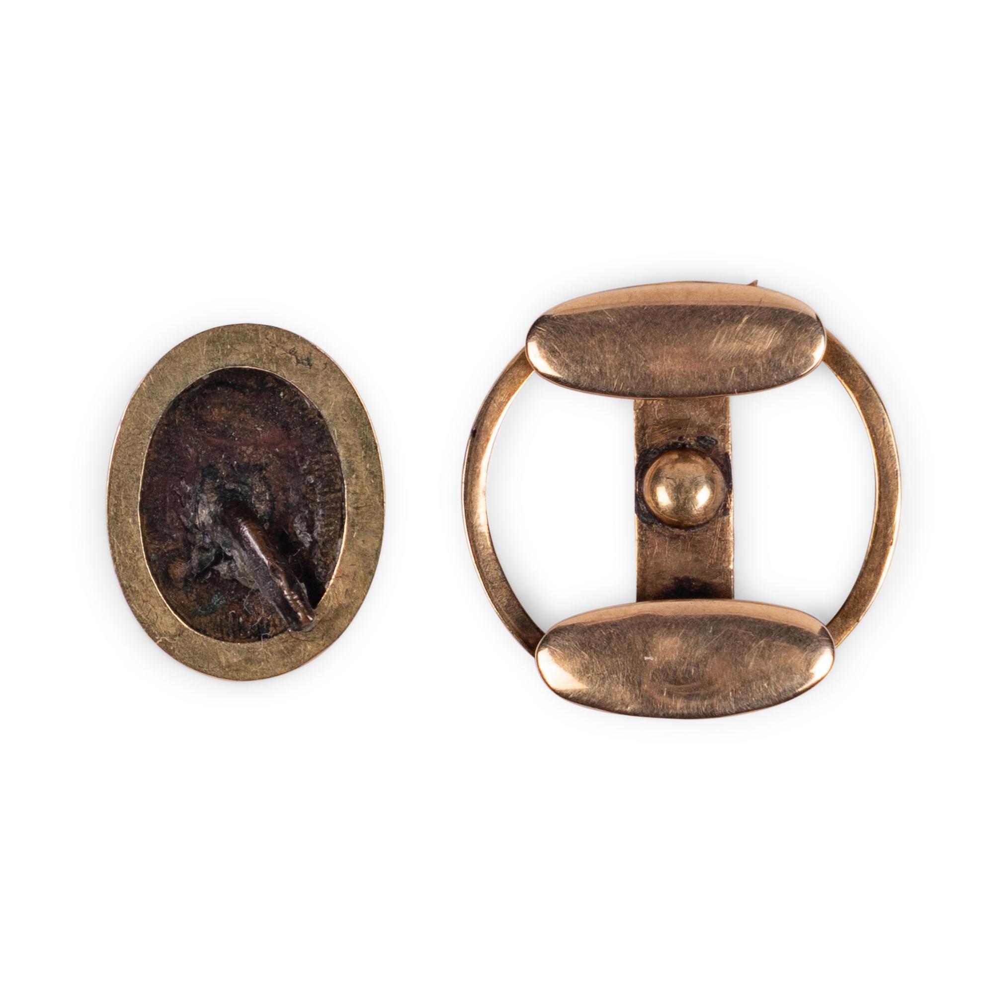 [LINCOLN ASSASSINATION]. A cuff button worn by President Abraham Lincoln on the night of his assassination at Ford's Theatre, 14 April 1865.