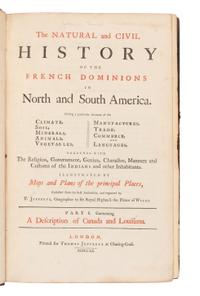 JEFFERYS, Thomas (1719-1771). The Natural and civil history of the French dominions in North and South America . London: Printed for Thomas Jefferys, 1760.