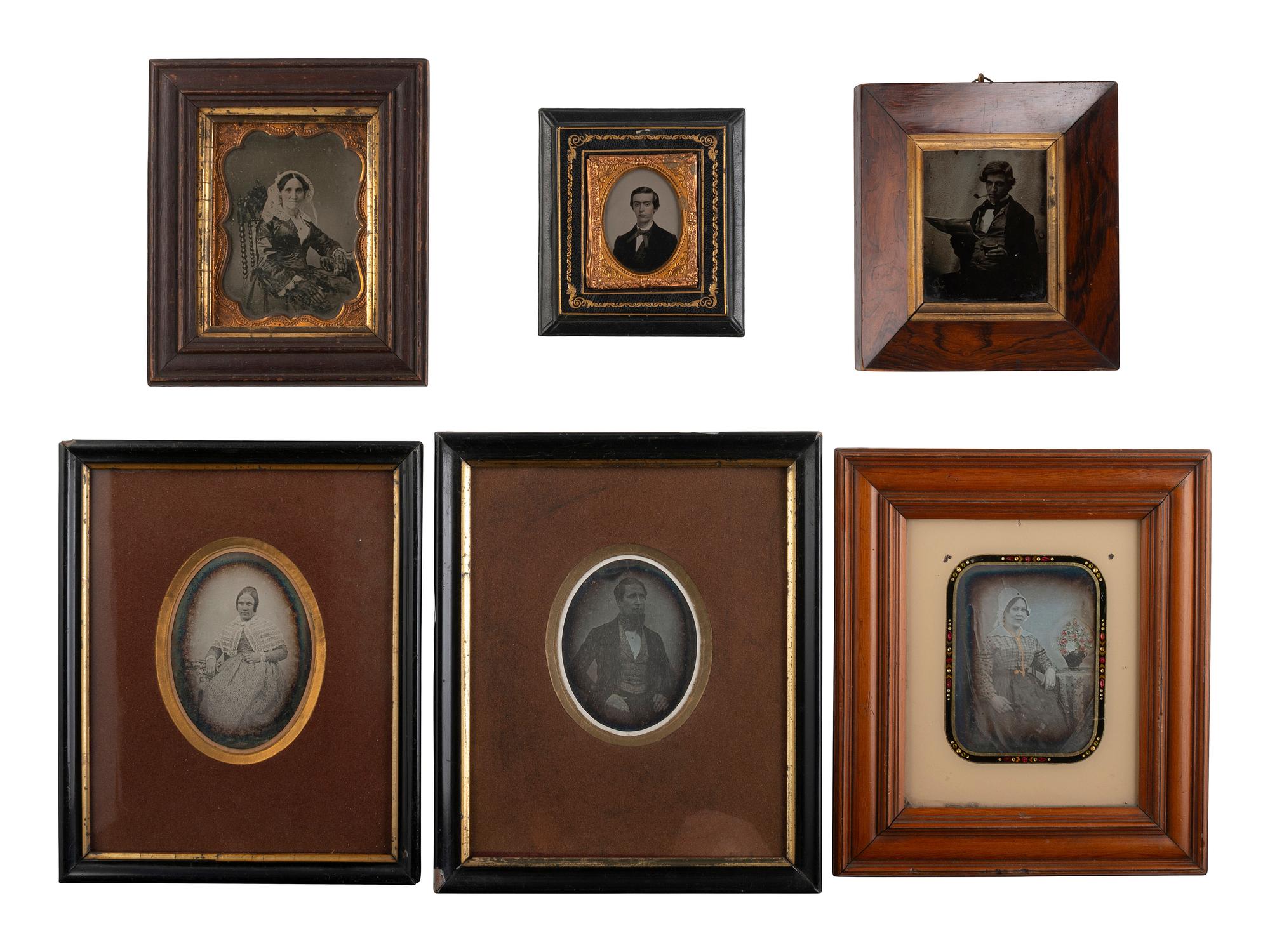 [EARLY PHOTOGRAPHY]. 10 assorted portraits housed in frames including Very Rare Union examples.