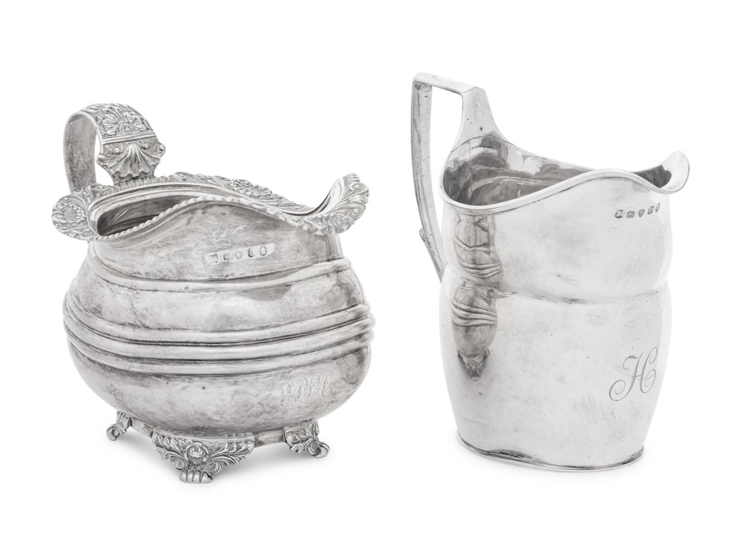 Two English Silver Creamers