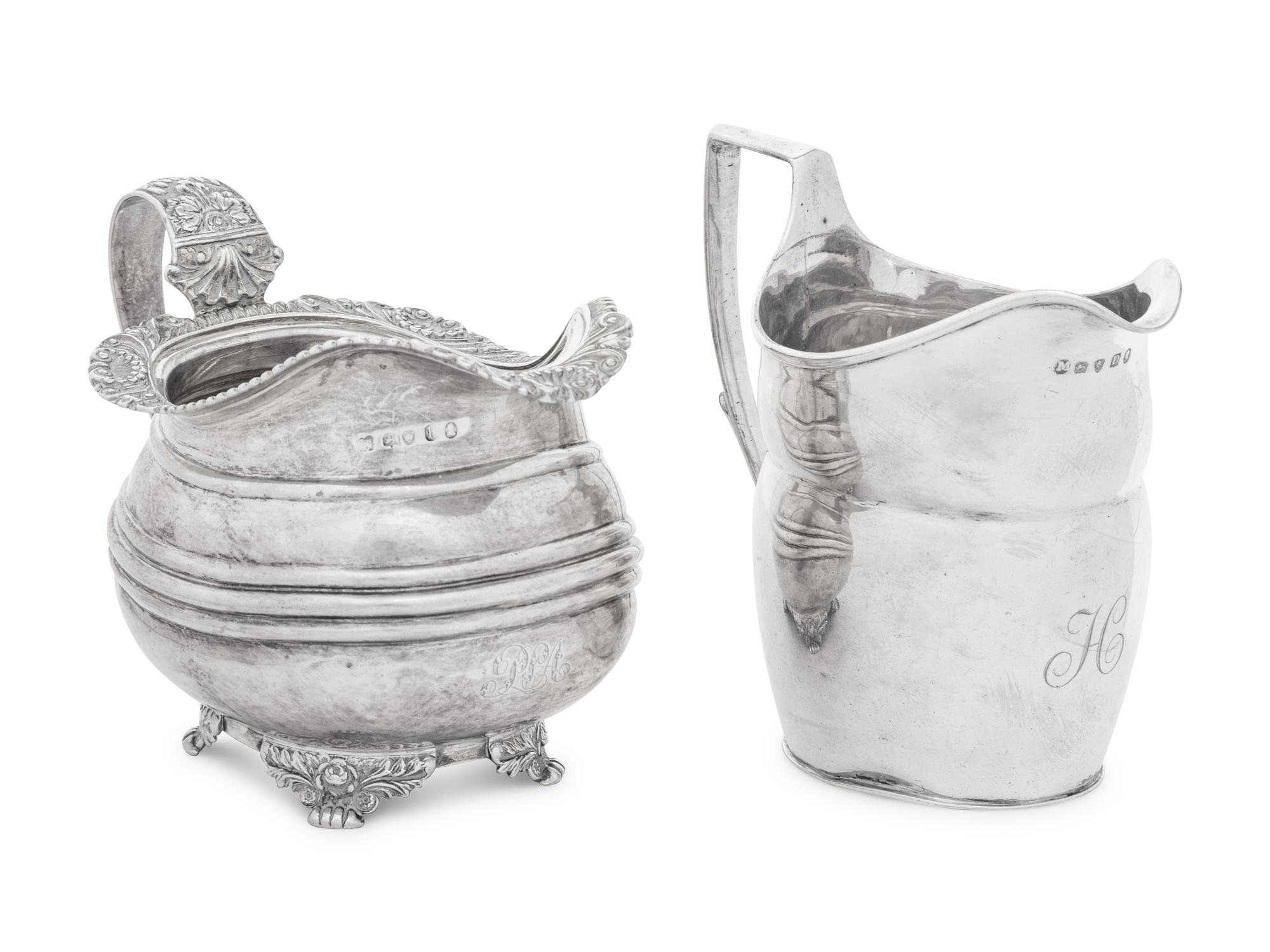 Two English Silver Creamers