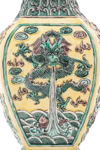 A Pair of Chinese Famille Verte Porcelain Vases