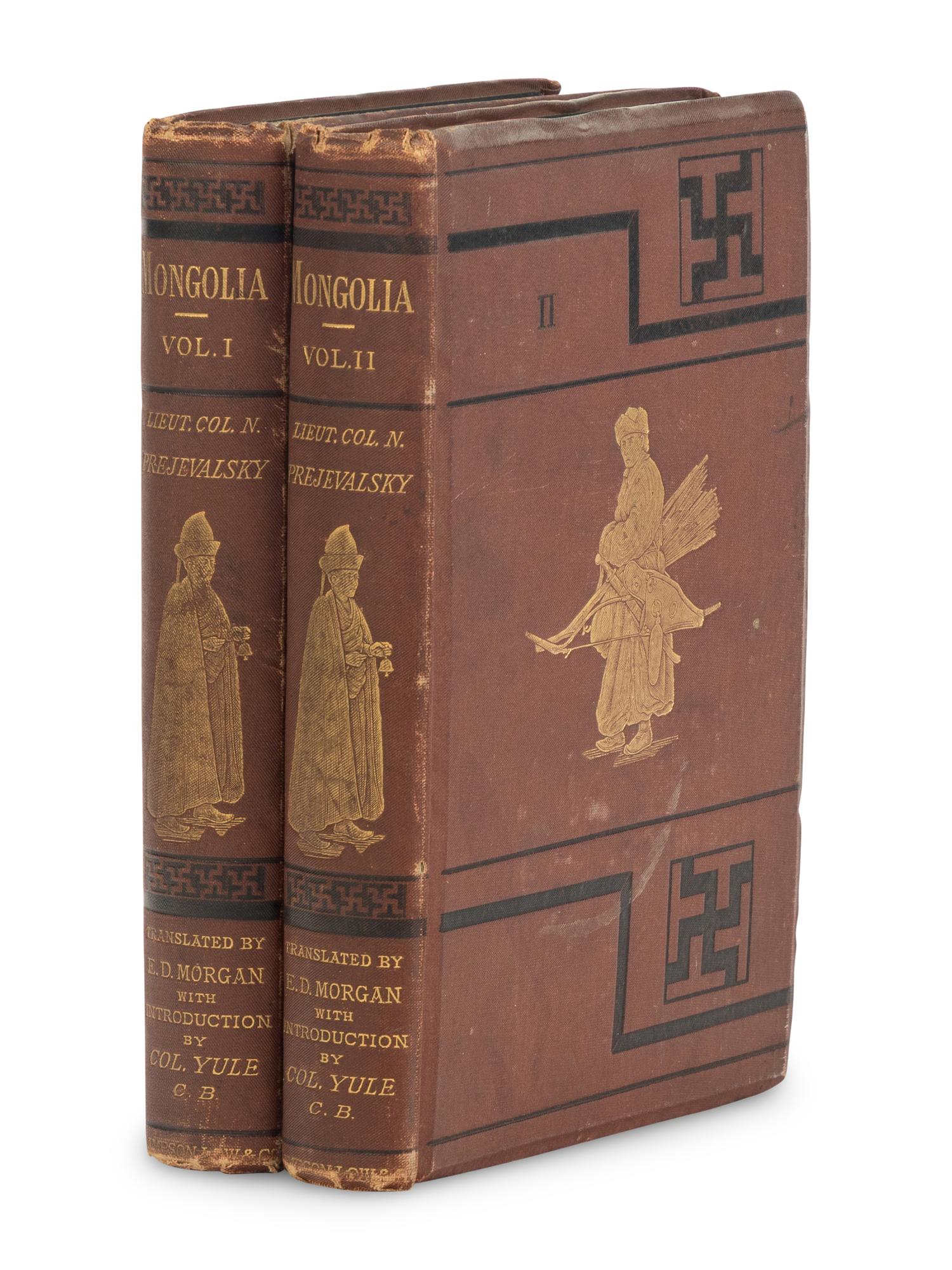 PREJEVALSKY, Nikolay (1839-1888). Mongolia, the Tangut Country, and the Solitudes of Northern Tibet. Being a Narrative of Three Years' Travel in Eastern High Asia . Translated by E. Delmar Morgan. London: Sampson Low, Marston, Searle, & Rivington, 1876.