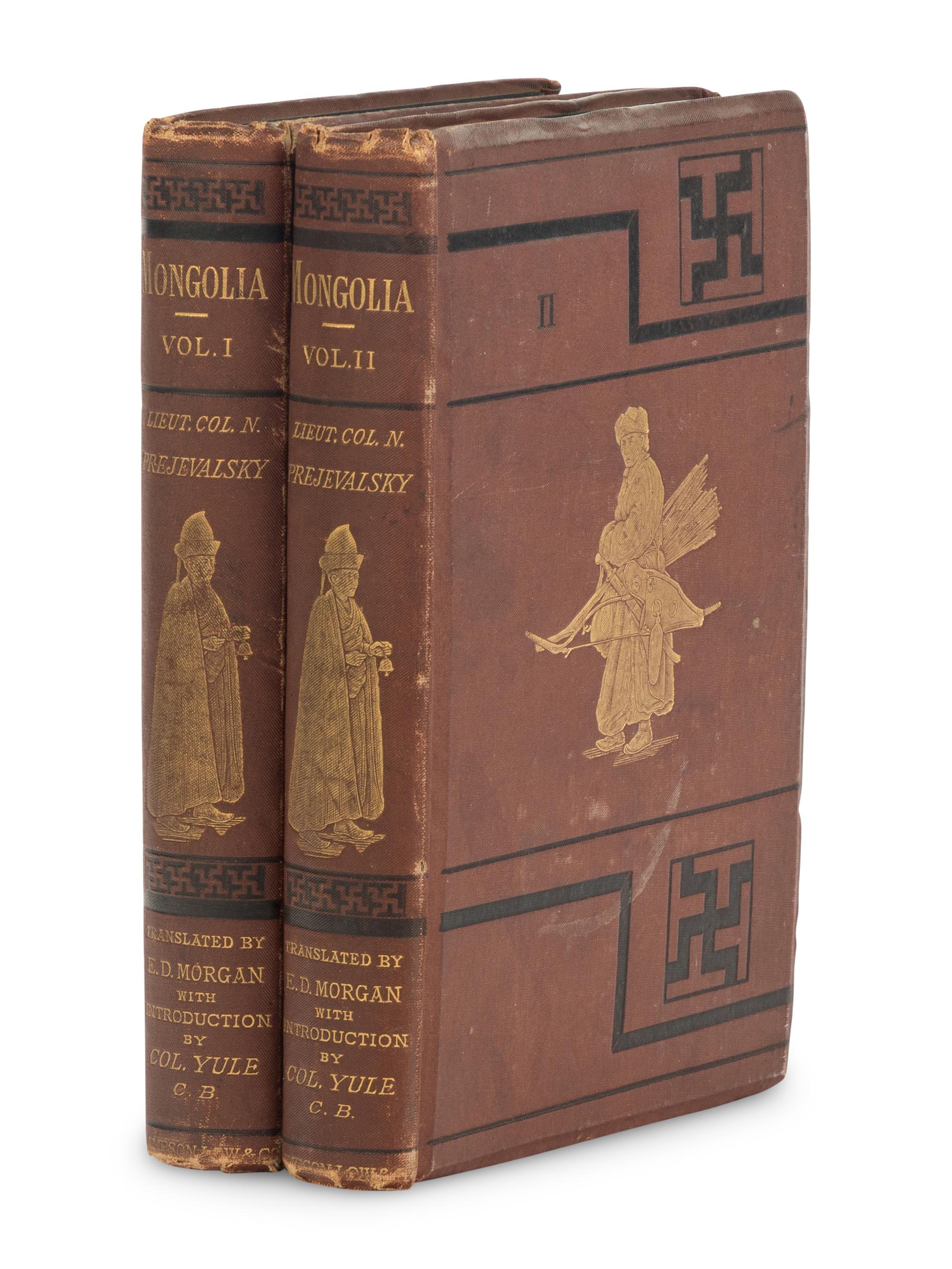 PREJEVALSKY, Nikolay (1839-1888). Mongolia, the Tangut Country, and the Solitudes of Northern Tibet. Being a Narrative of Three Years' Travel in Eastern High Asia . Translated by E. Delmar Morgan. London: Sampson Low, Marston, Searle, & Rivington, 1876.