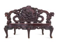 Two Chinese and Japanese Export Carved Hardwood Armchairs