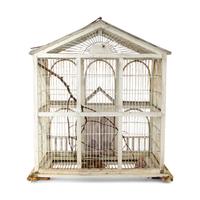 A Victorian Style White-Painted Birdcage