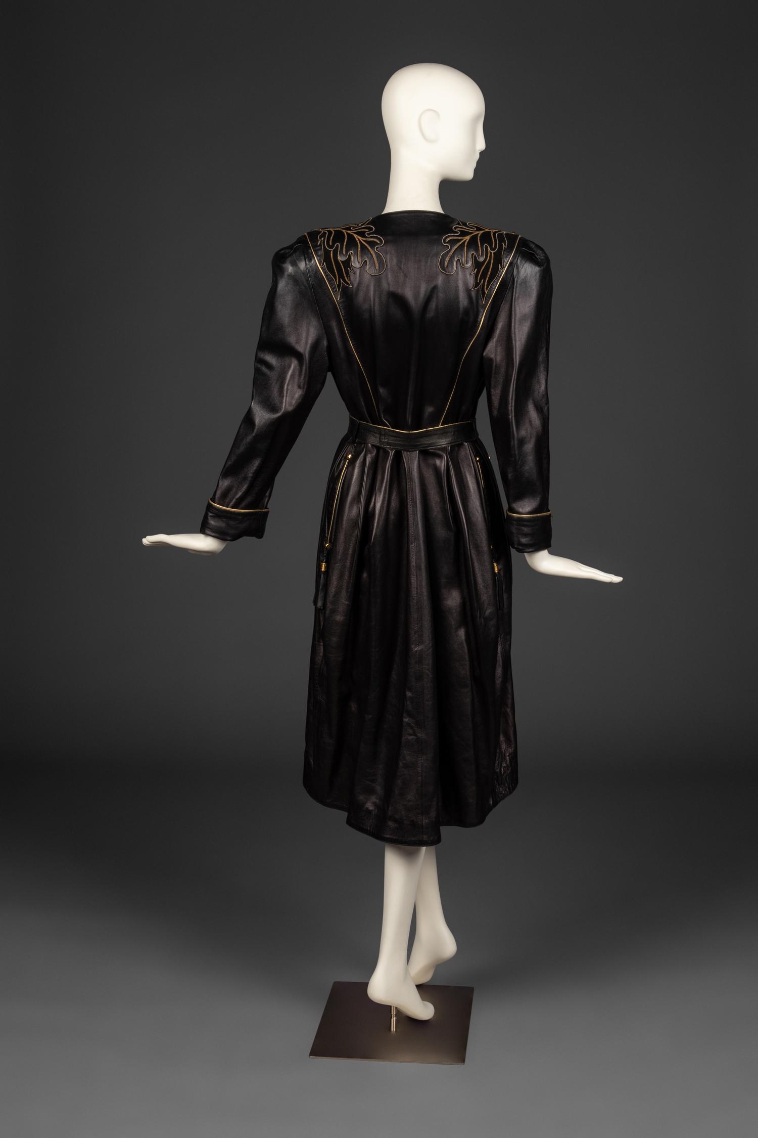 Claude Montana Embroidered Leather Coat, Fall/Winter 1984