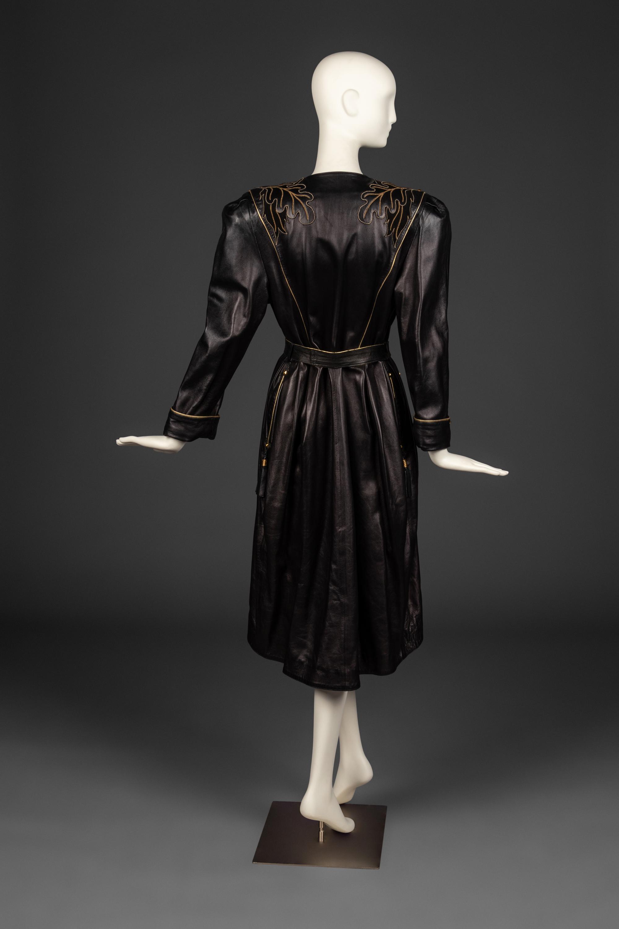 Claude Montana Embroidered Leather Coat, Fall/Winter 1984