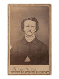 [POE, EDGAR ALLAN (1809-1849)]. Three portraits of Edgar Allan Poe, incl. Brady/Anthony CDV.