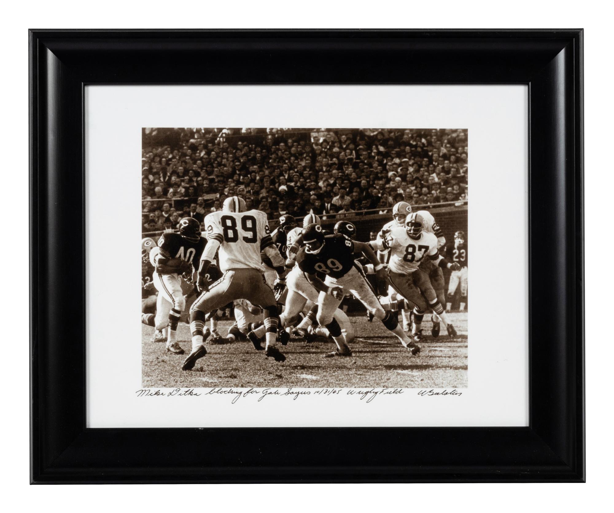 A Group of Five Photographs Depicting Mike Ditka as Chicago Bears Player Formerly Displayed at Mike Ditka’s Restaurant