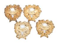 Four English Silver-Gilt Liquor Tags