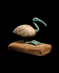 An Egyptian Wood and Bronze Ibis
