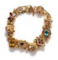YELLOW GOLD AND MULITGEM SLIDE BRACELET