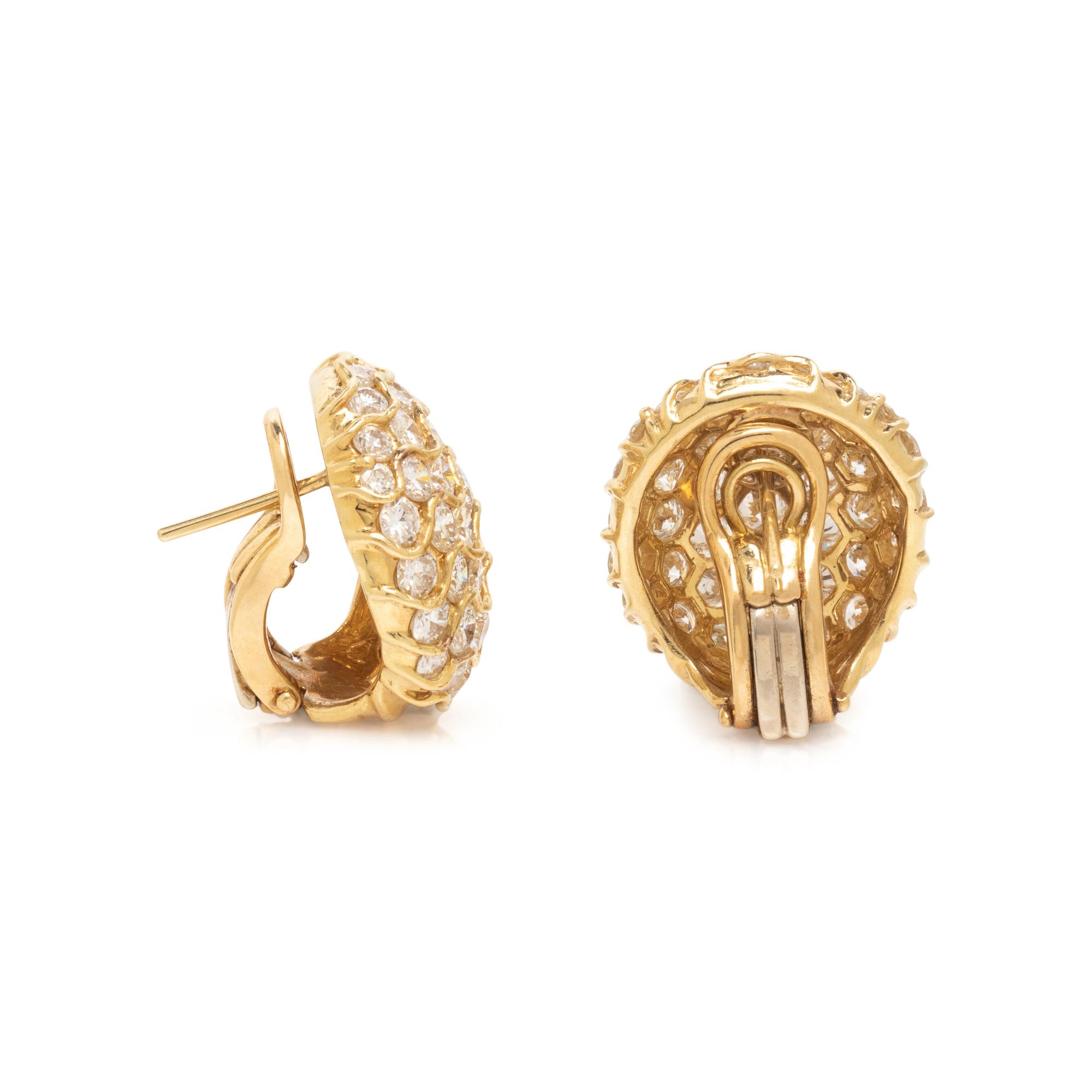 YELLOW GOLD AND DIAMOND CLIP EARRINGS