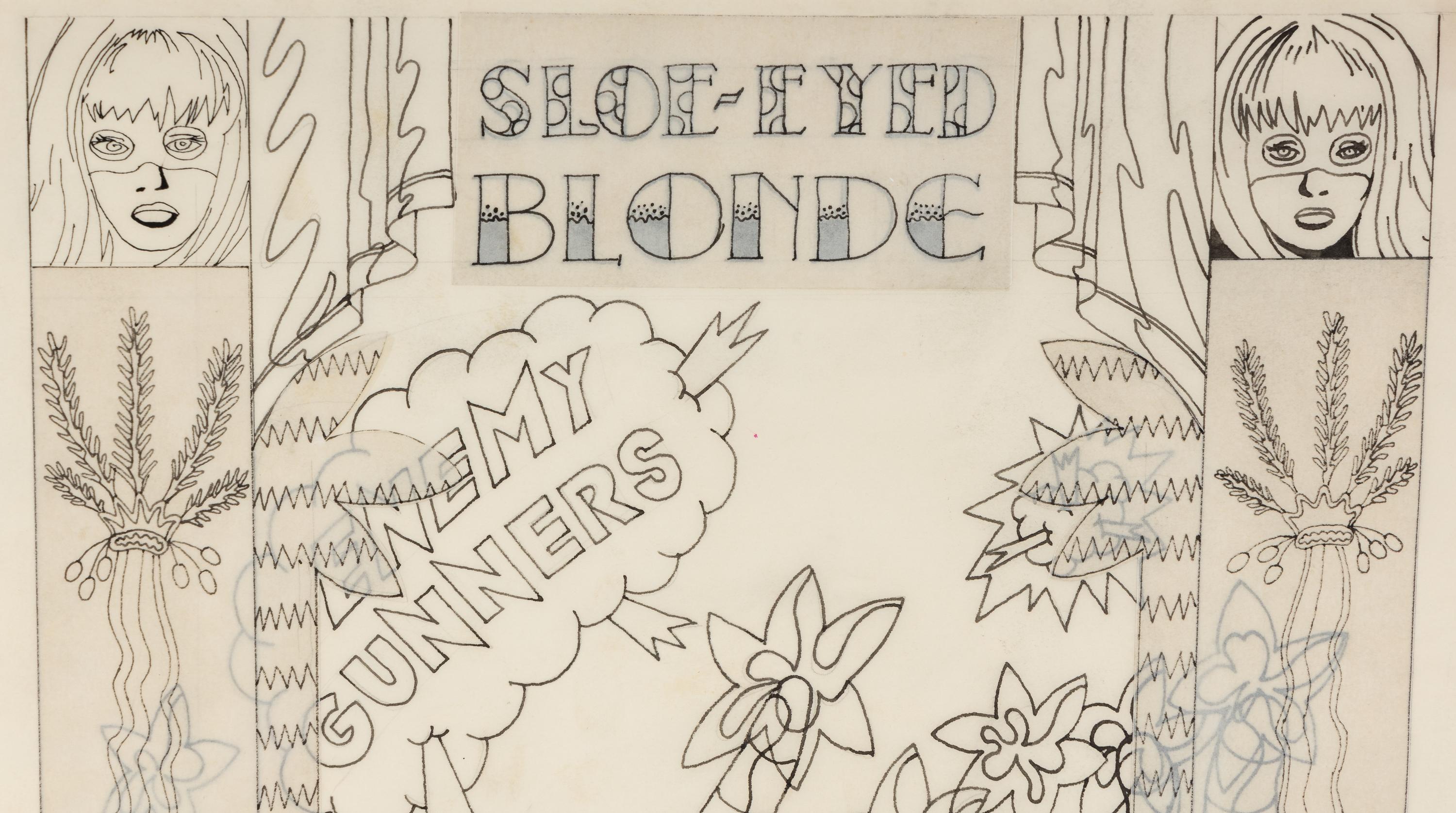 Sketch for Enemy Gunners (Sloe-Eyed Blonde) , c. 1969