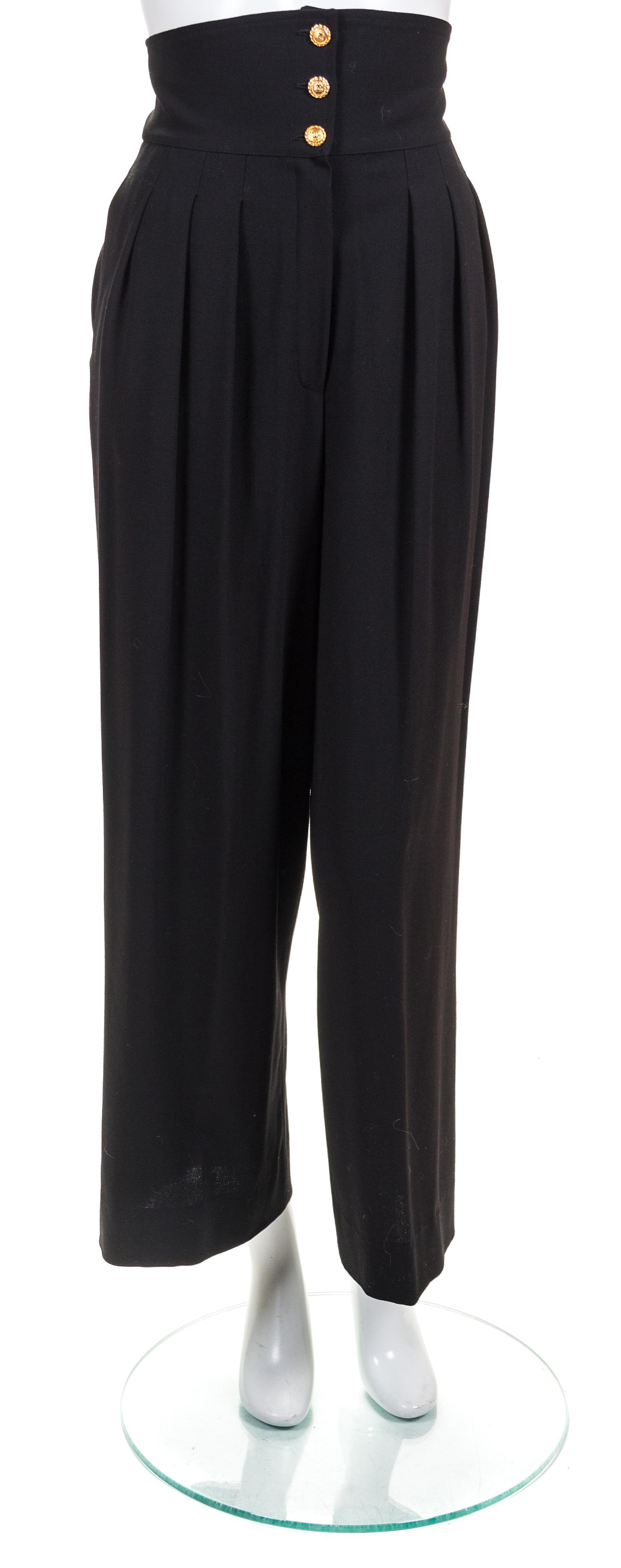 A Pair of Chanel Black Wool Pleated Pants,