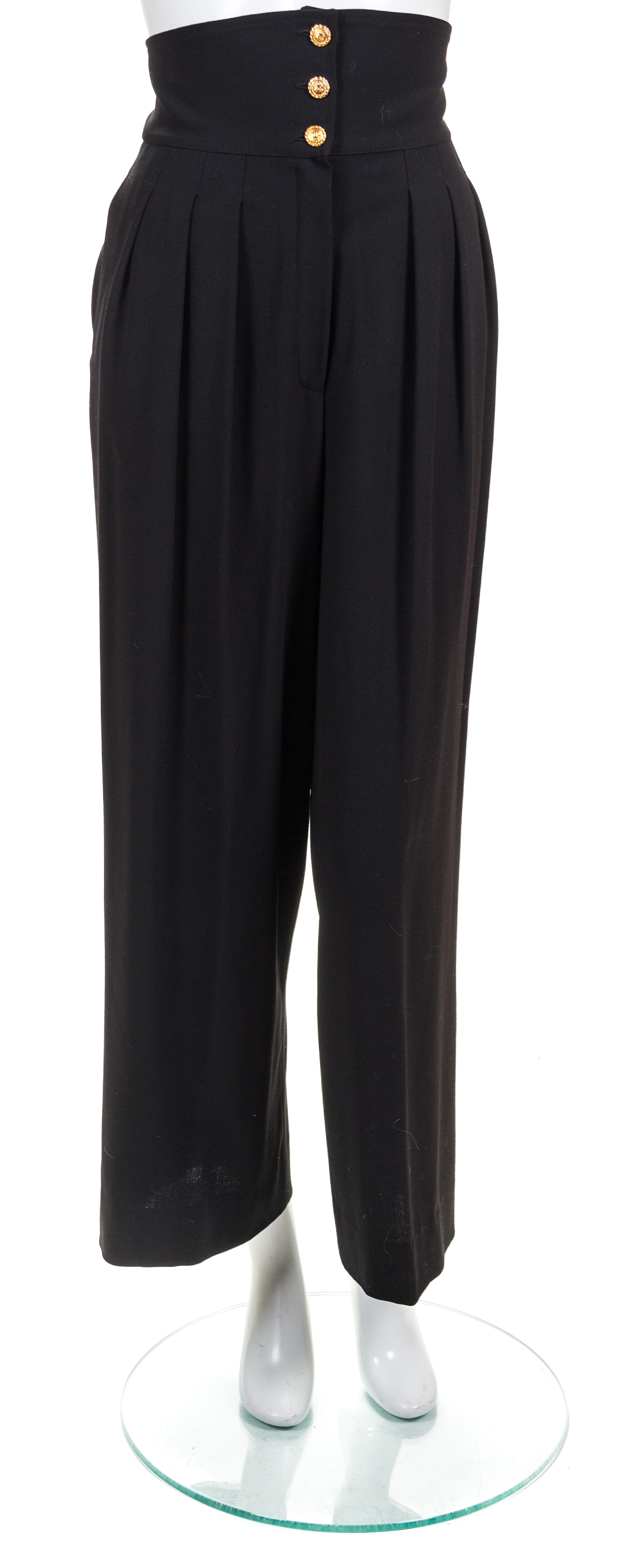 A Pair of Chanel Black Wool Pleated Pants,