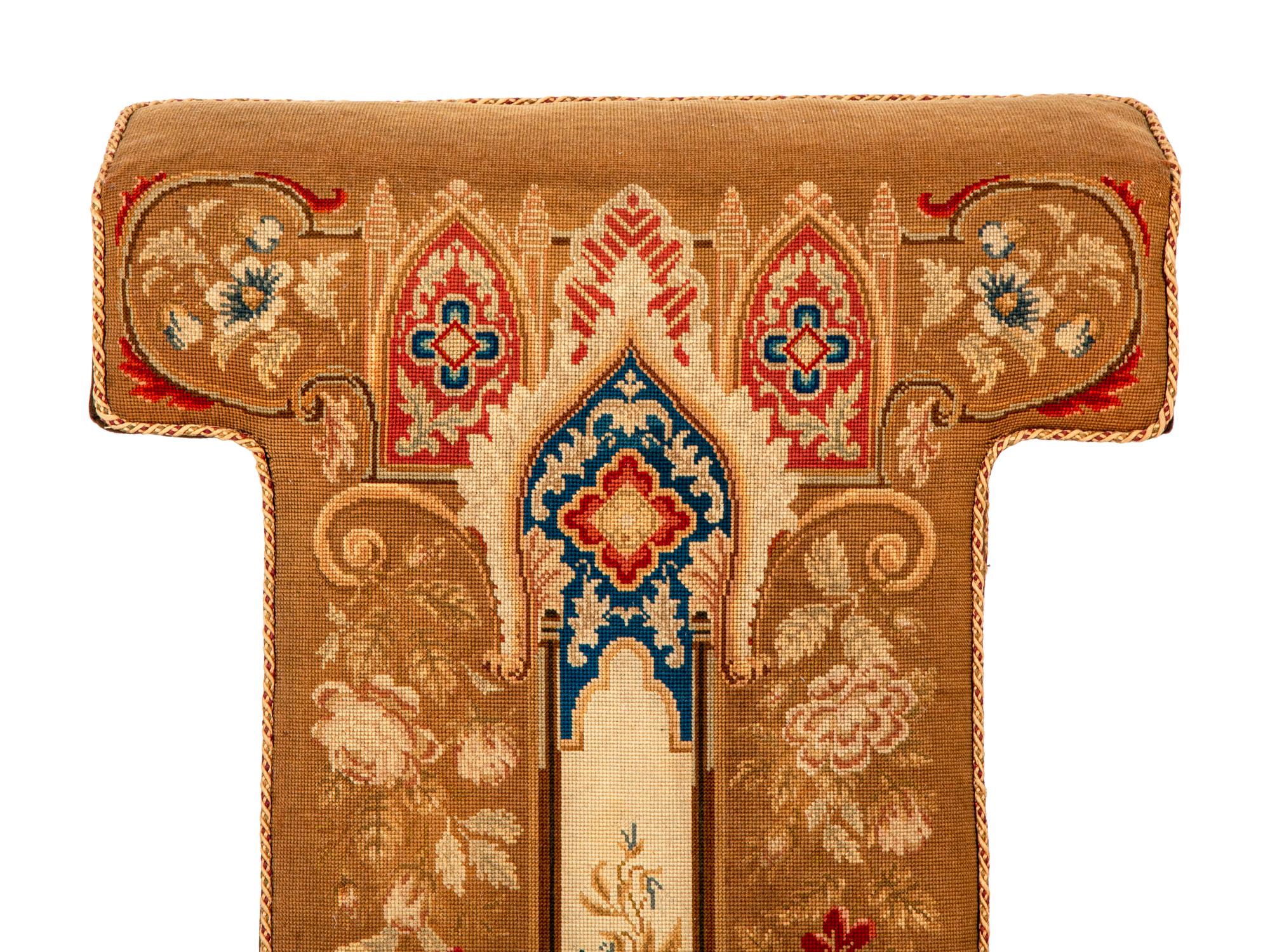 A Victorian Needlepoint-Upholstered Rosewood Prie-Dieu