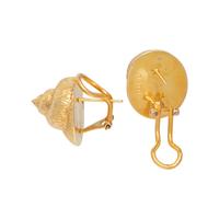 PAUL FLATO, YELLOW GOLD SHELL MOTIF EARCLIPS