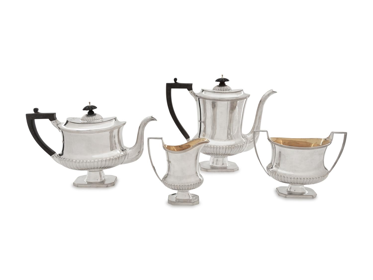 An English Silver Four-Piece Tea & Coffee Service