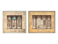 A Near Pair of French Papier Peinte Fireboards