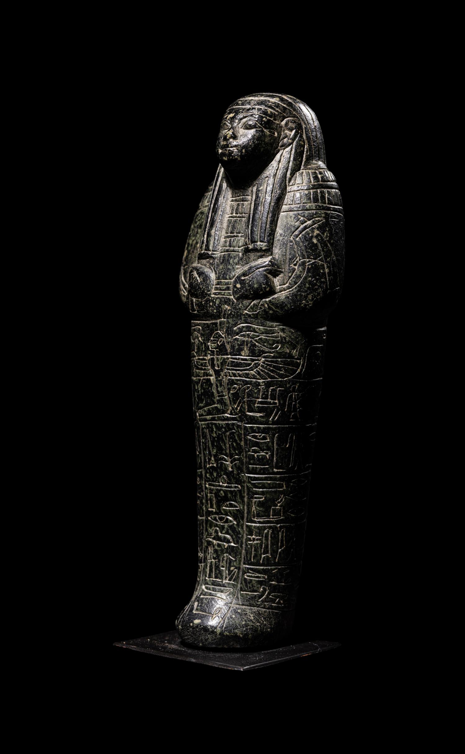 An Egyptian Serpentine Ushabti for May