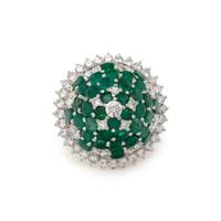 BICOLOR GOLD, EMERALD AND DIAMOND RING