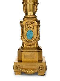 A Pair of Louis XVI Gilt Bronze Two-Light Lamps