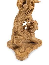 A Venetian Painted Carved Wood Pedestal