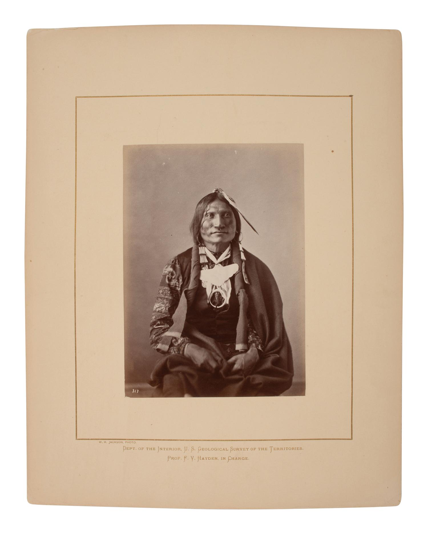 [GARDNER, Alexander (1821-1882), photographer]. Albumen photograph of Good Buffalo, Oglala Lakota. [Washington, DC, 1872].