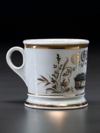A Coffin Maker or Undertaker's Porcelain Occupational Shaving Mug