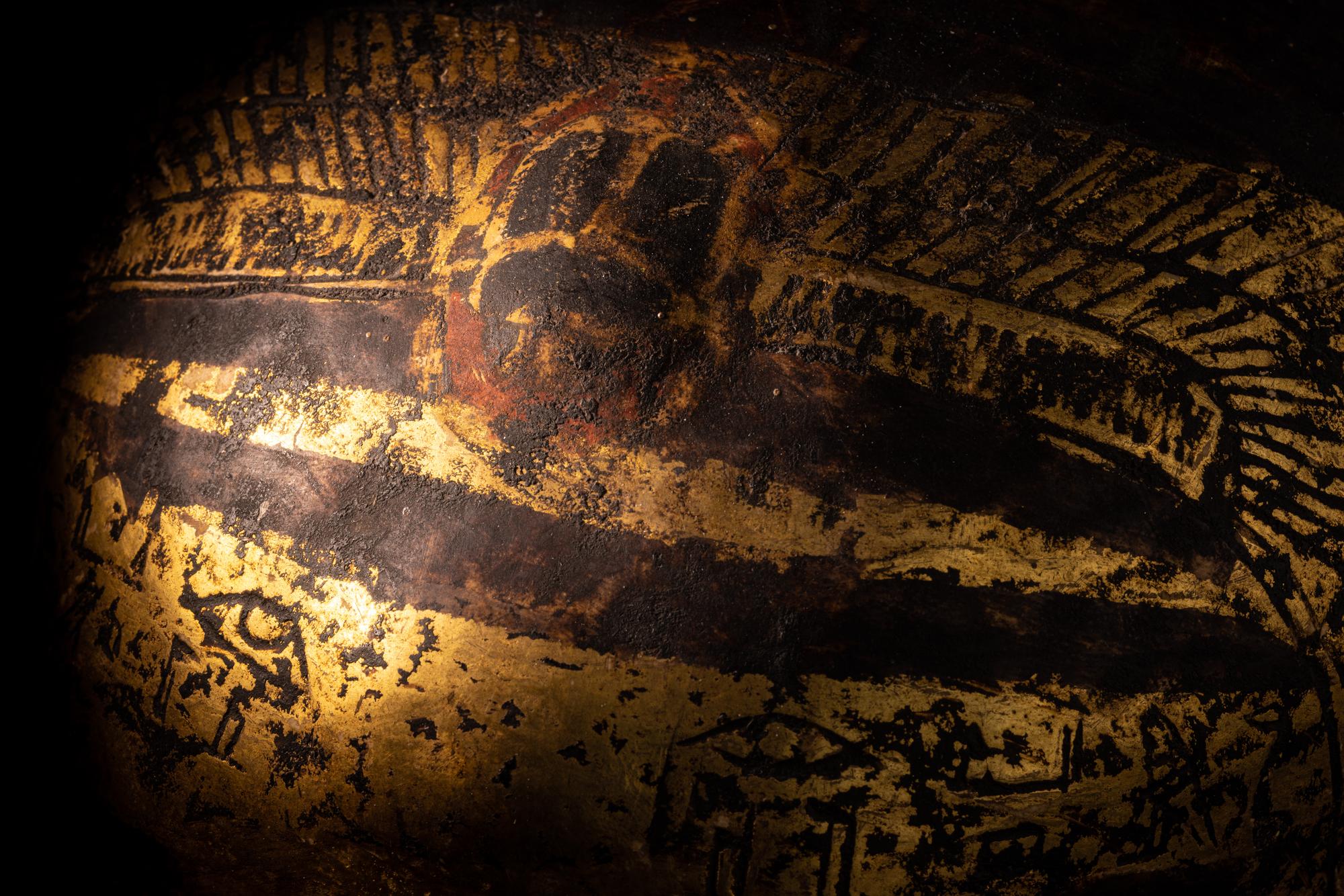 An Egyptian Gilt Cartonnage Mummy Mask