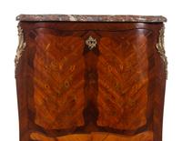 A Louis XV Style Gilt Bronze Mounted Marquetry Marble-Top Secrétaire à Abattant in the Manner of Jean-Pierre Latz