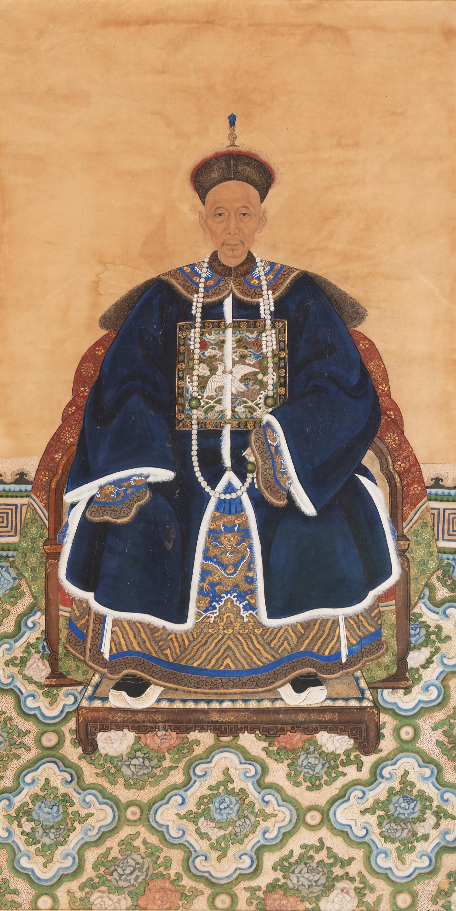 A Pair of Chinese Ancestral Portraits