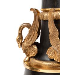 A Pair of Empire Style Gilt Metal Mounted Lamps