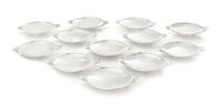 A Set of Twelve Danish Silver Butter Pats, Gundorph Albertus for Georg Jensen Silversmithy, Copenhagen, 20th Century, pattern 355B, wit