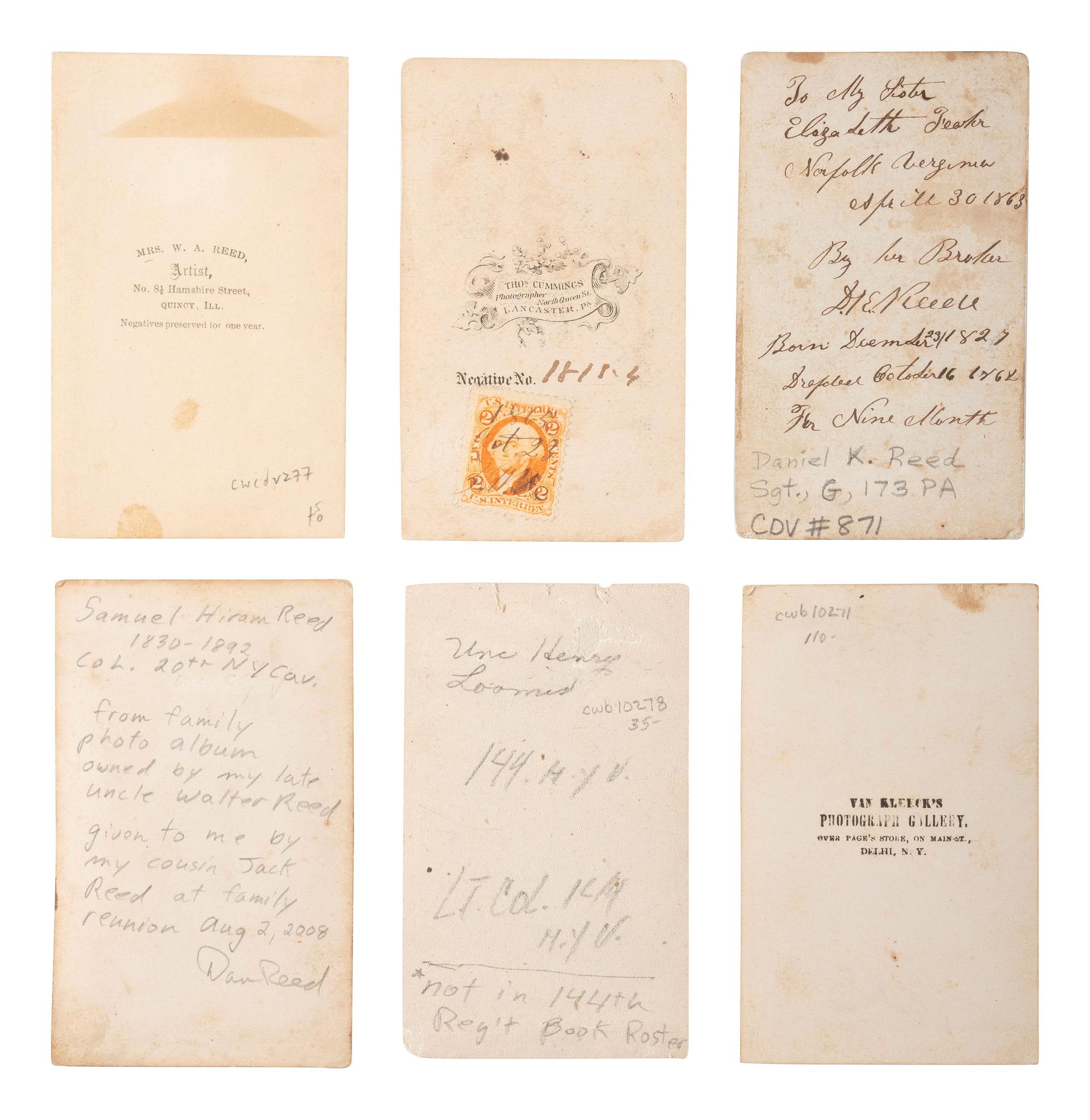 [CIVIL WAR]. A group of 27 CDVs of Union soldiers, many identified subjects from the 144th New York Infantry.