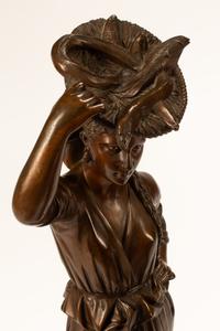 A Pair of French Bronze Figures with Gilt Bronze Bases