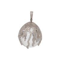 WHITE GOLD, DIAMOND AND ROCK CRYSTAL PENDANT