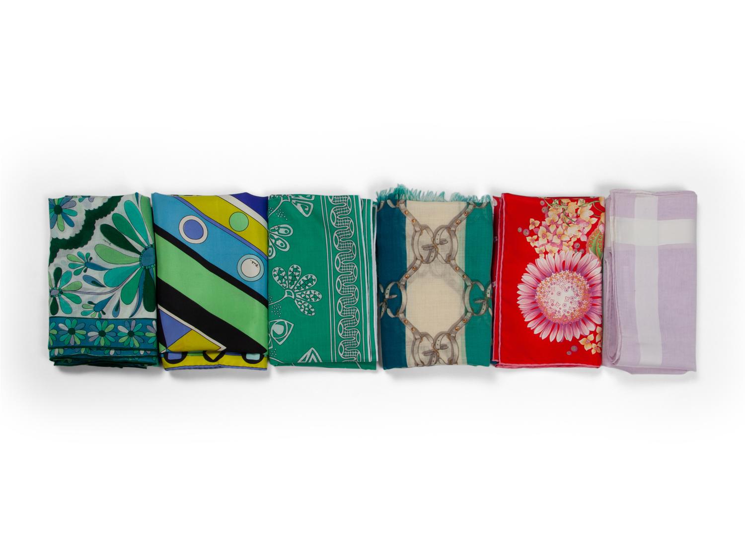 Six Designer Scarves: Givenchy, Gucci, Pucci, Ferragamo