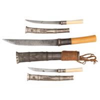 Lot of 3 Burmese Dha Daggers