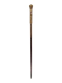 An English Silvered Metal Mounted Brass 'Leinster Regiment' Dentist's Walking Stick