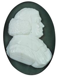 Two English White Paste Silhouette Bust Portraits