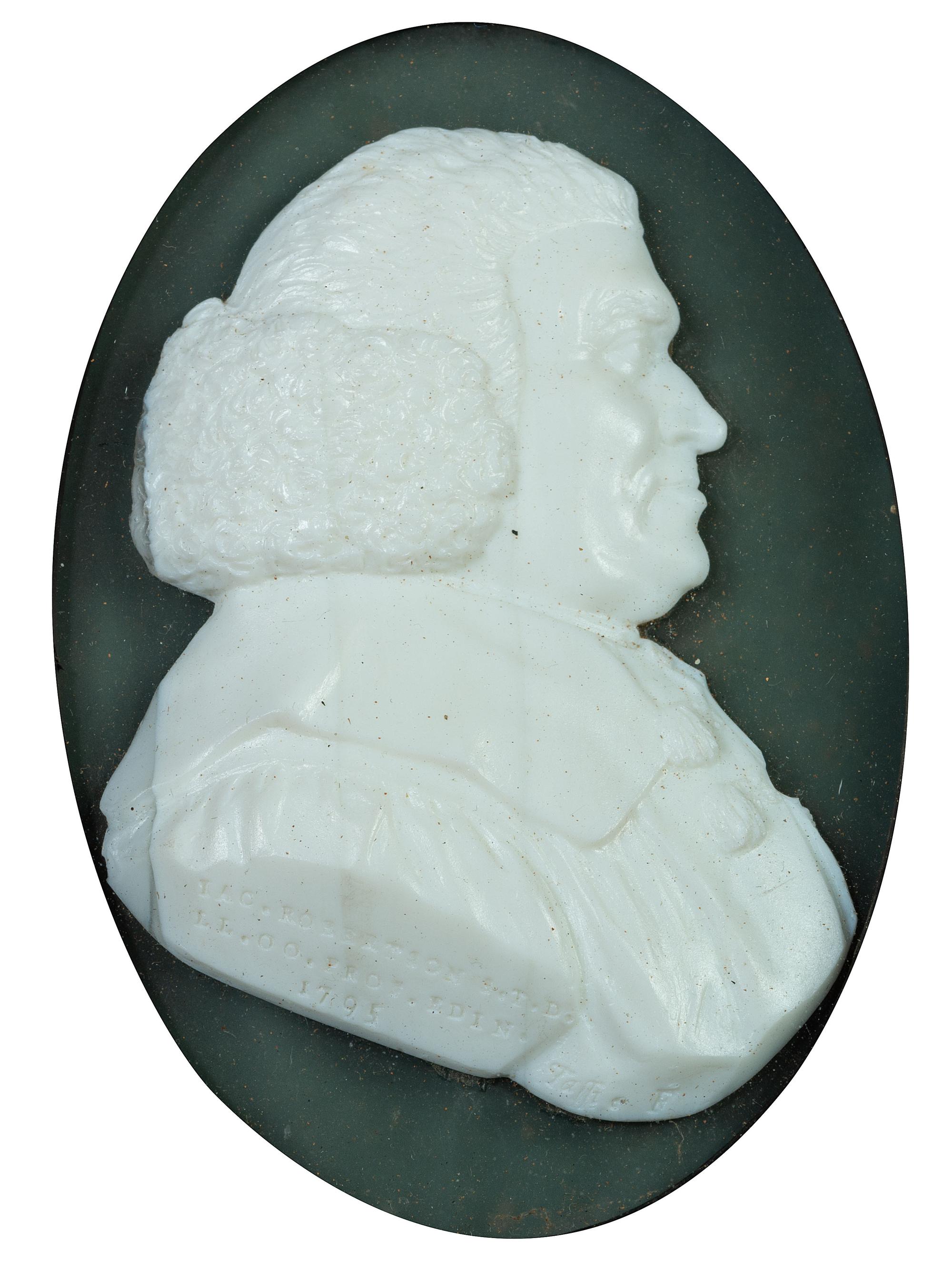 Two English White Paste Silhouette Bust Portraits
