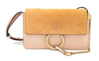 A Chloe Cement Pink Faye Small Shoulder Bag, 6.3" H x 9.4" W x 3.5" D; Strap drop: 20.1"-22.4".